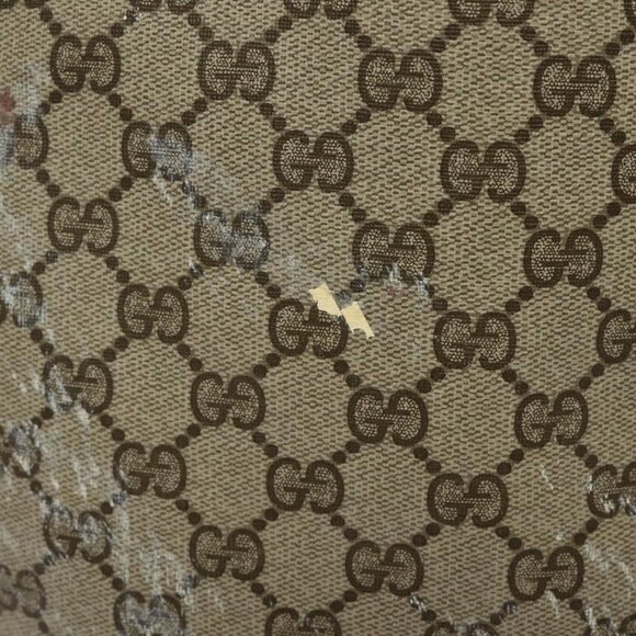 GUCCI GG Supreme Web Sherry Line Tote Bag PVC Beige Gold - Picture 11 of 16